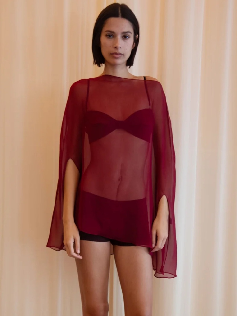Buci Ibis Poncho Set in Burgundy